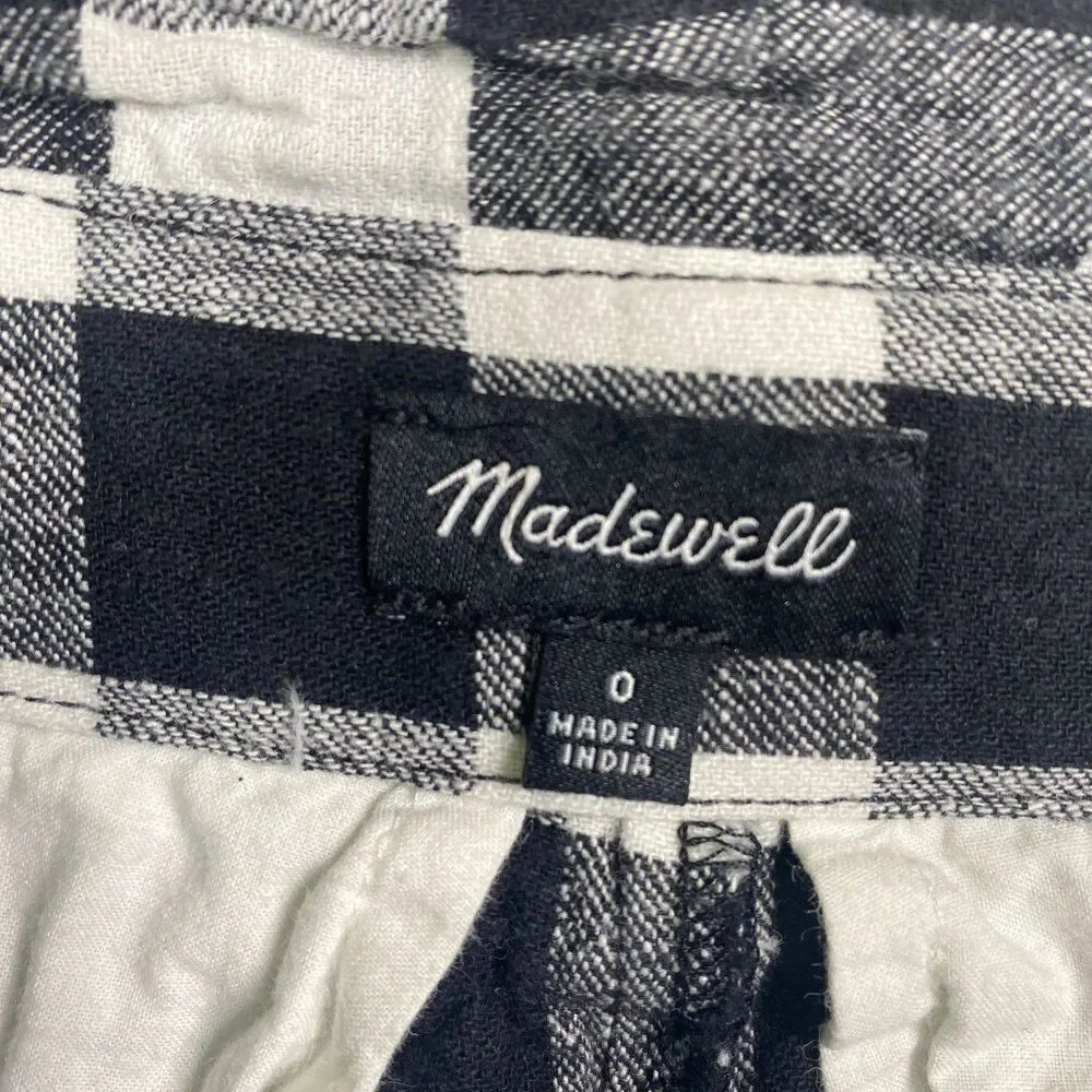 Madewell Gingham Paperbag Waist Pants Size 0